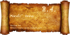 Manó Anna névjegykártya