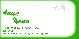 anna mano business card