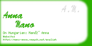 anna mano business card